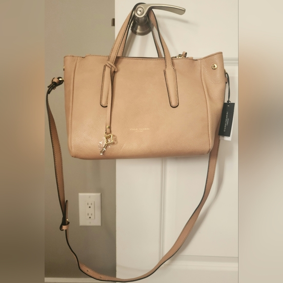 Gianni Chiarini Italian Leather Satchel Bag in Cream-Taupe; Brand-New with Tags - Picture 1 of 16